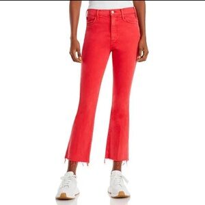 Mother The Hustler Ankle Fray Denim Jeans -Mars Red - NWT